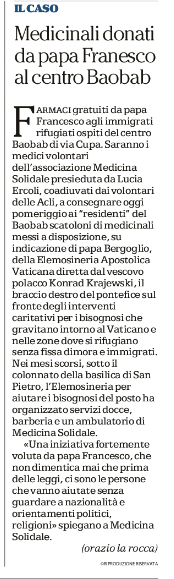 ACLI E ELEMOSINERIA SU REPUBBLICA