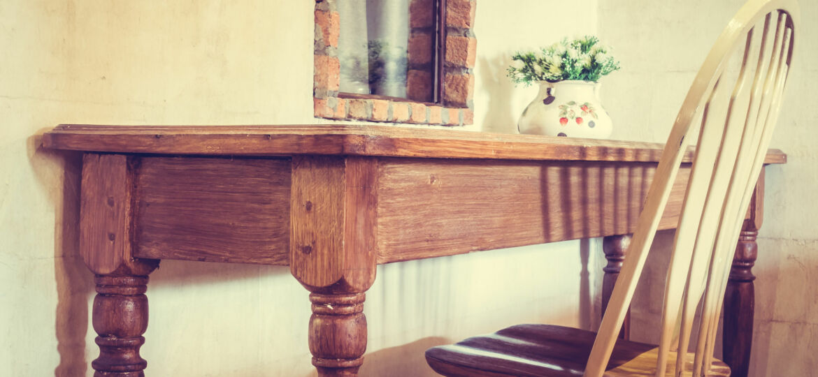Wooden chair and table