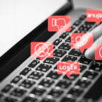 Social media troll harassing people on social media