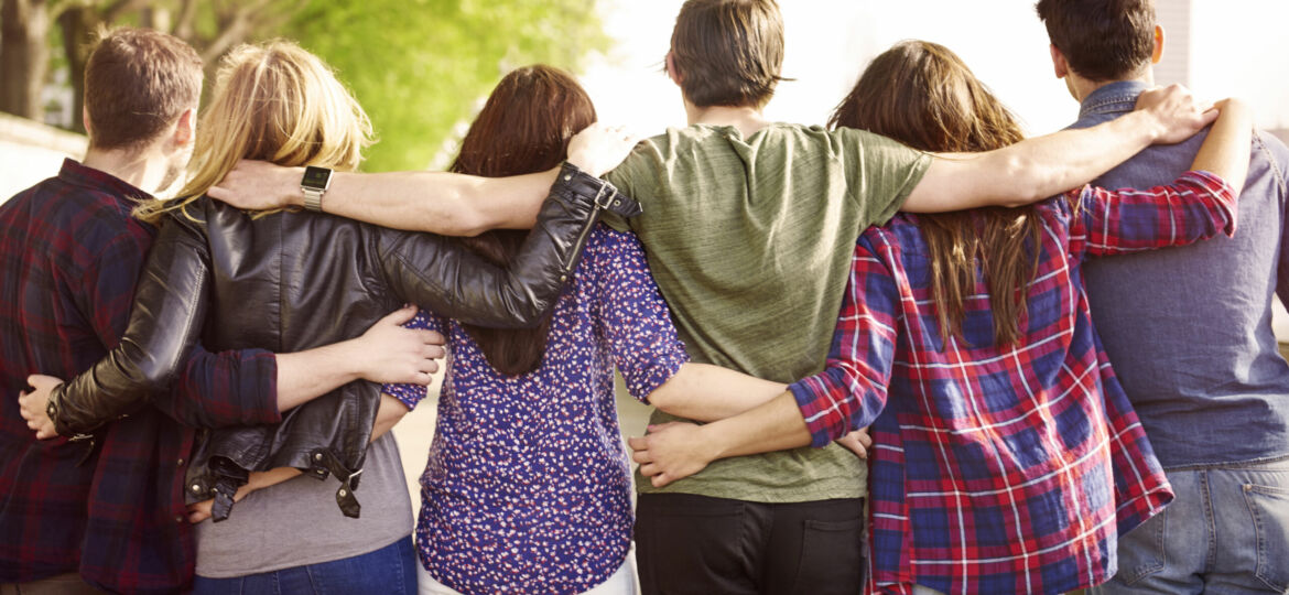 The crowd of best friends